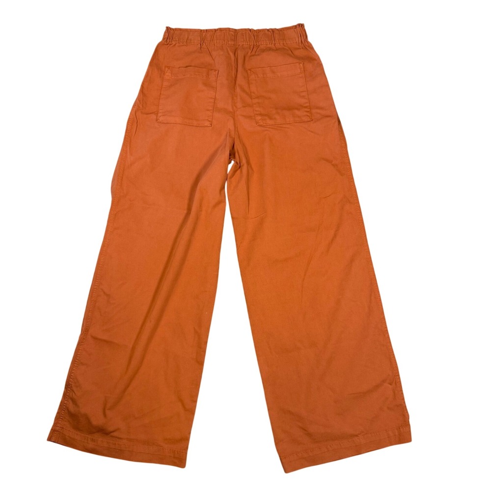 LOFT Rust Orange Wide‎ Leg Pleated High Rise Boho Chic Cotton Blend Pants S NWT